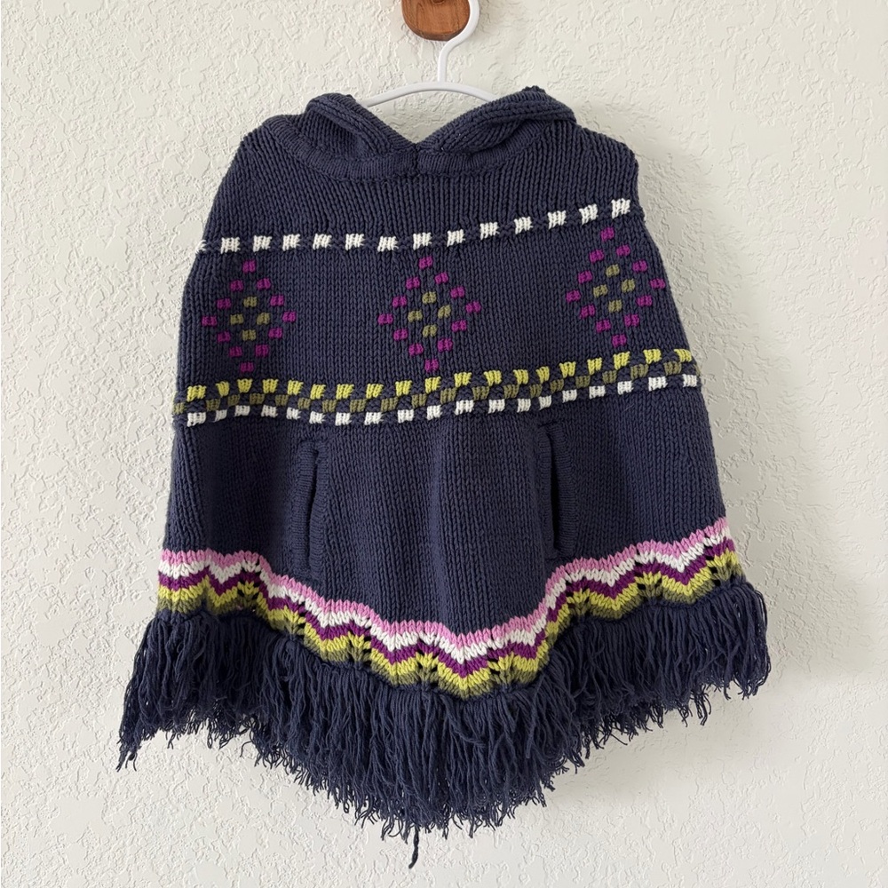 OshKosh B'gosh Navy Knit Toddler Poncho Sweater